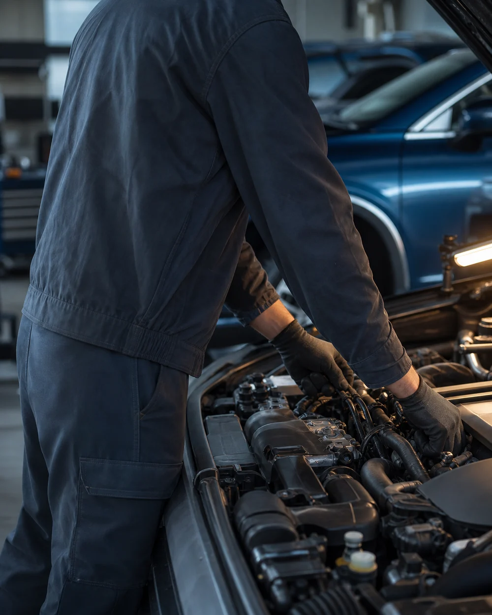 Mechaniker bei der Arbeit in einer Autowerkstatt