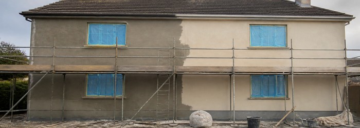Beschichtete Hausfassade